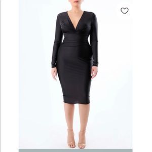 New with tags Black Plunging V Bodycon Dress